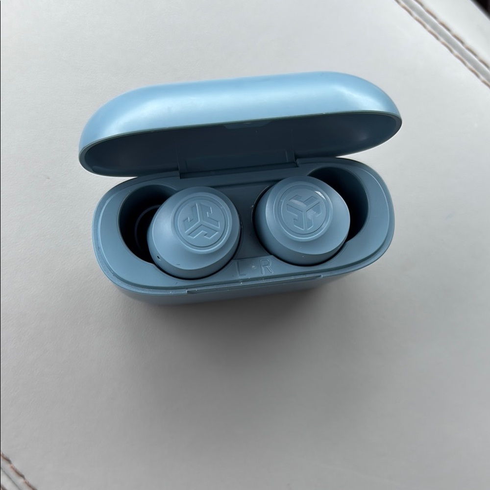 Blue JLAB Wireless Earbuds with Charging Case
